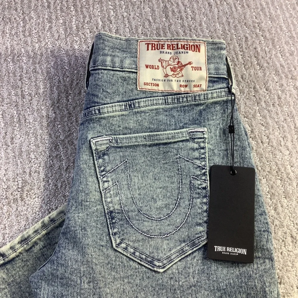 True Religion Ricky Relaxed Straight Jeans Odyssey Acid Wash Size 28 x 33 NWT